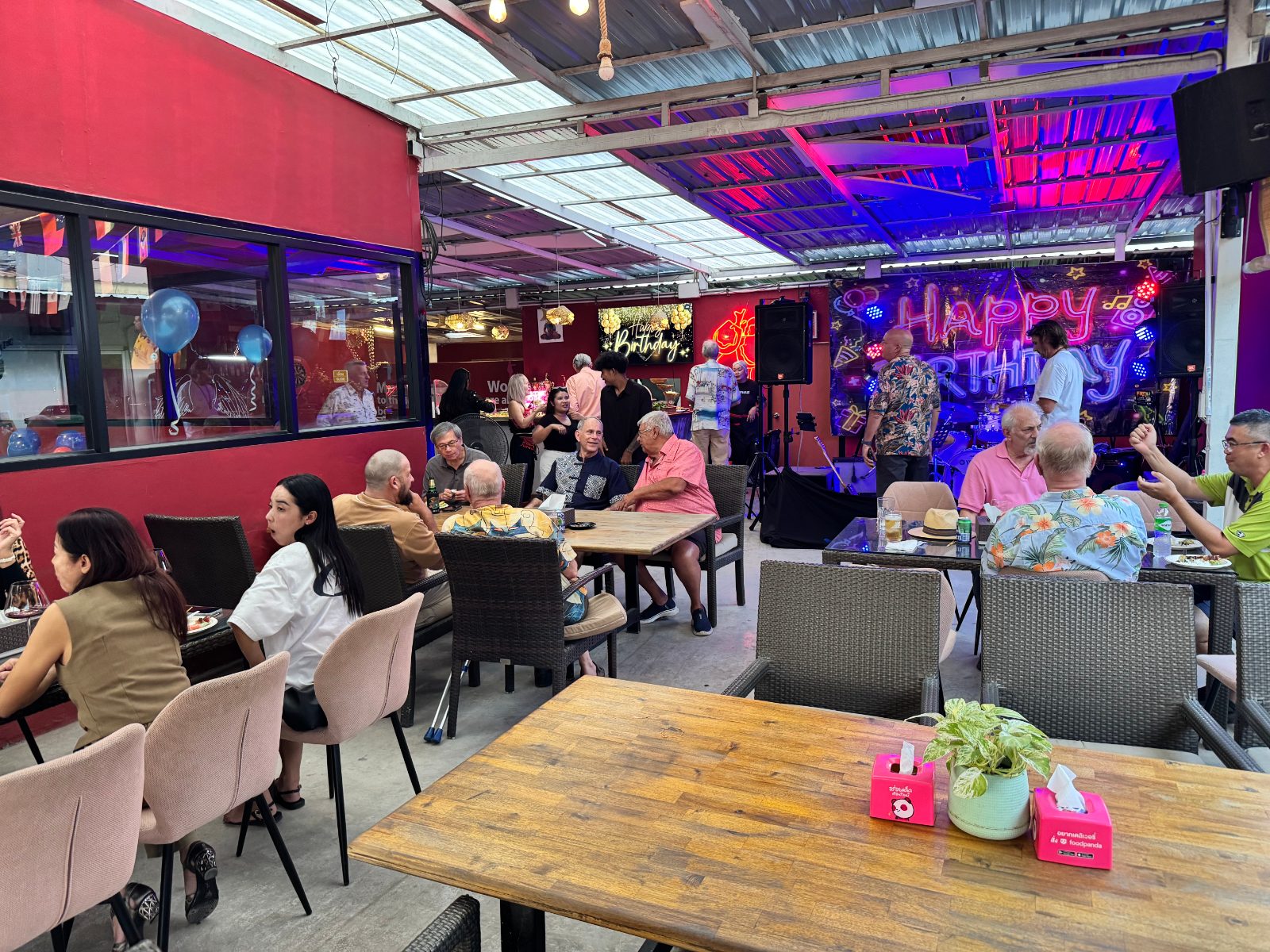 Guests gathered for a birthday celebration